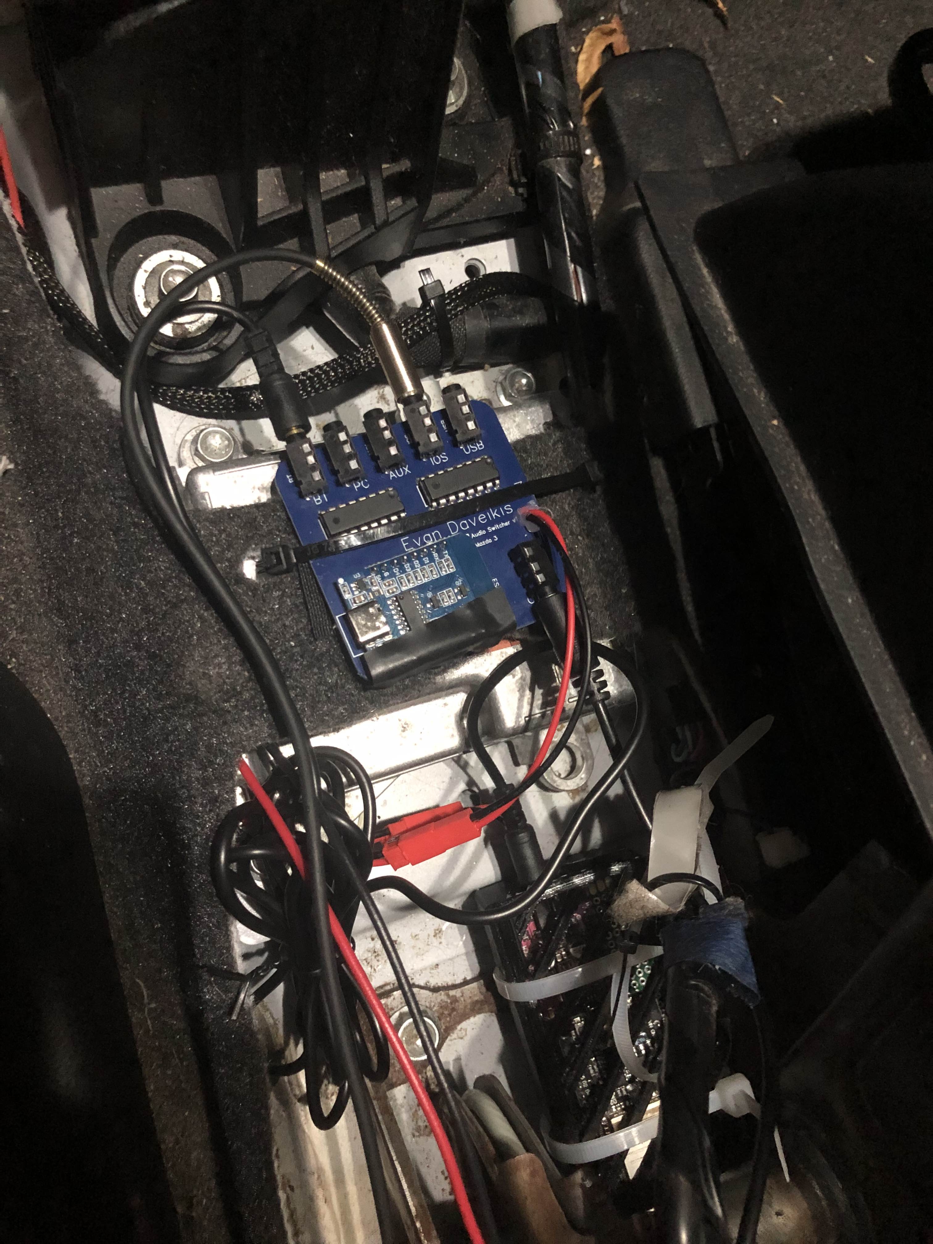 Audio switcher installed in car