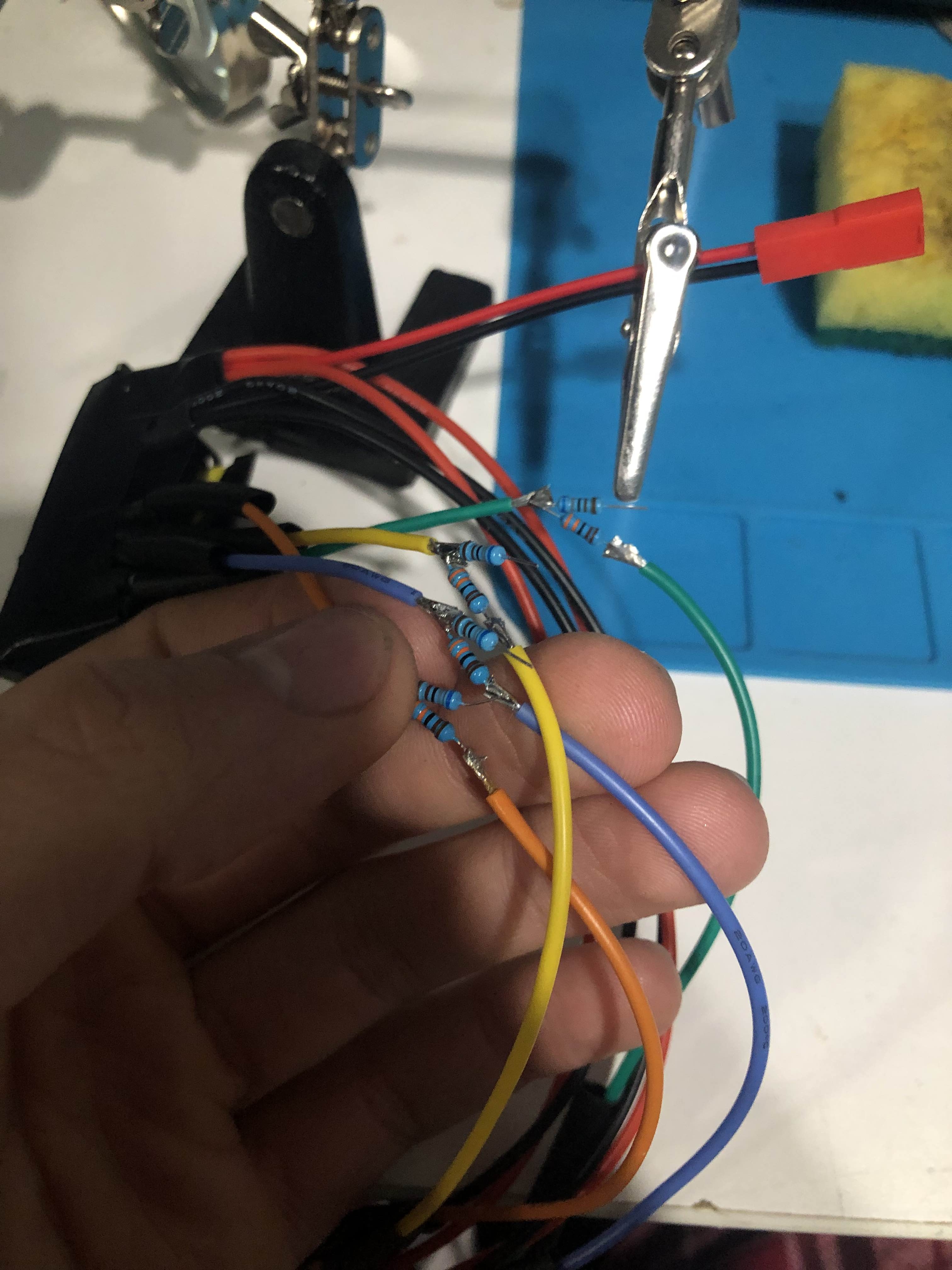 Voltage divider spliced in with resistors