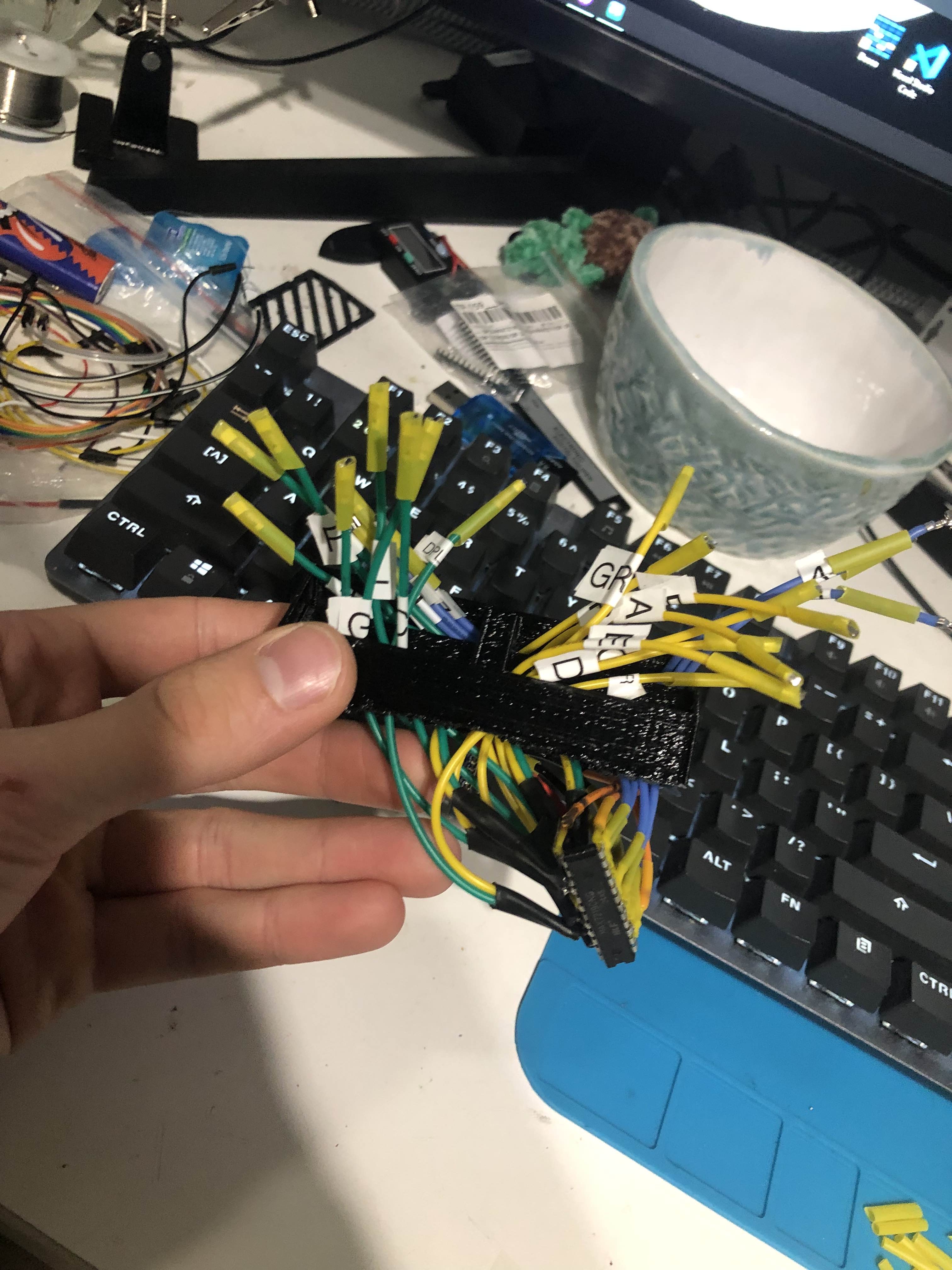 Said mess of wires coming out of a 3D printed part
