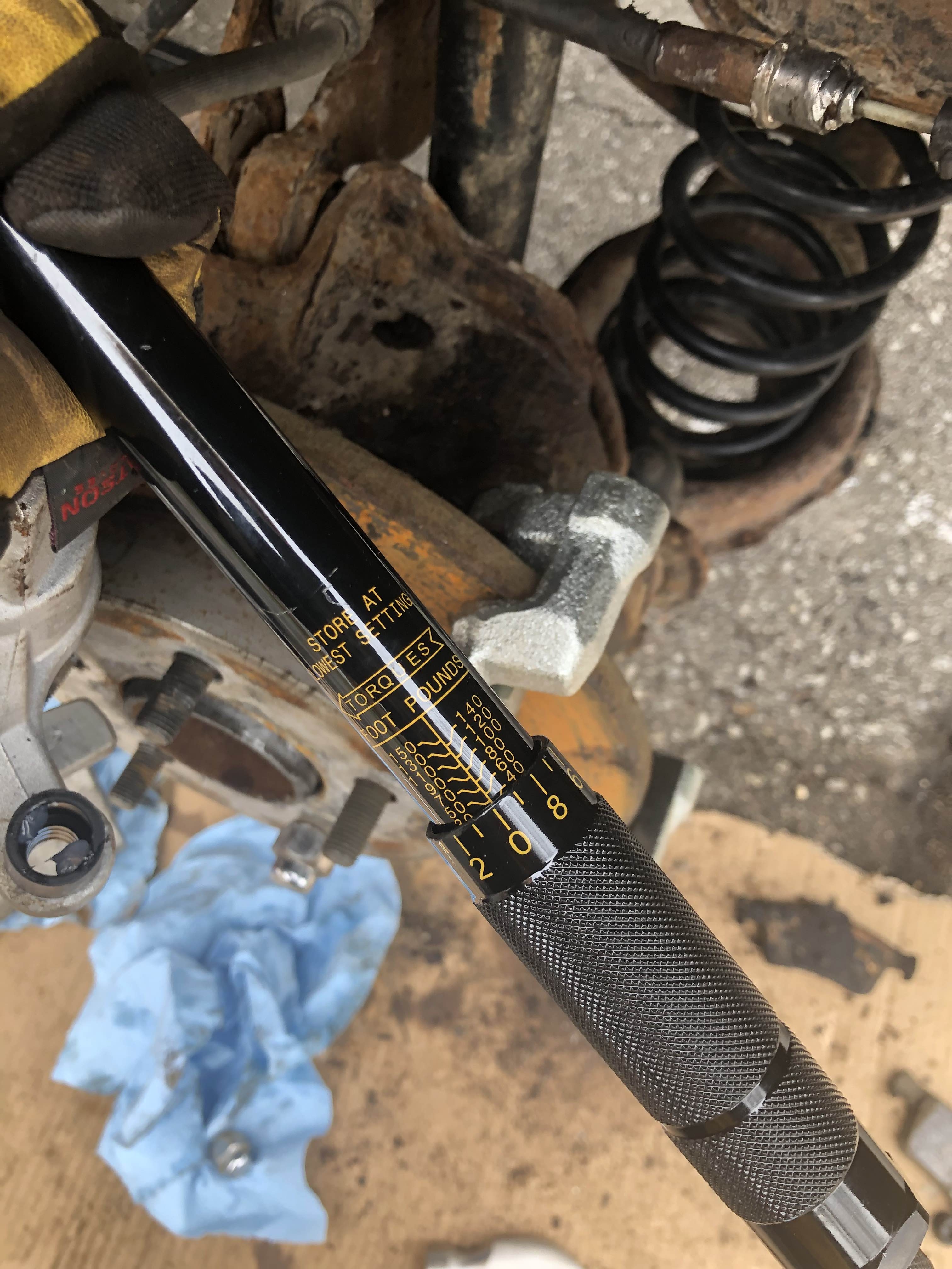 Torque wrench set to 50lb-ft