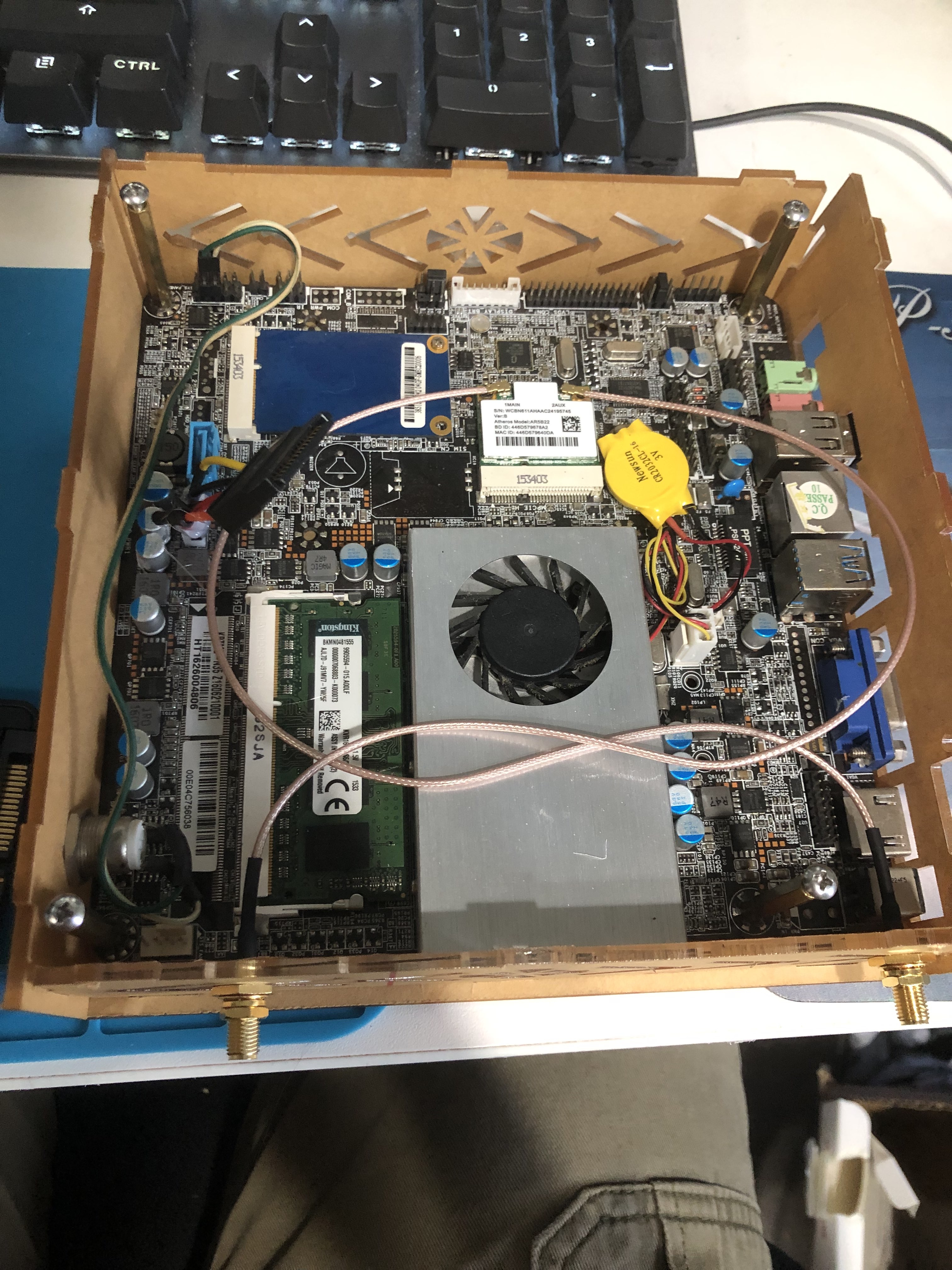 WiFi card installed in carputer