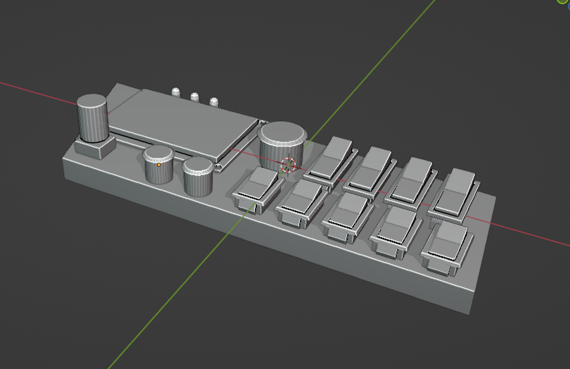 3D model of a bunch of switches and buttons