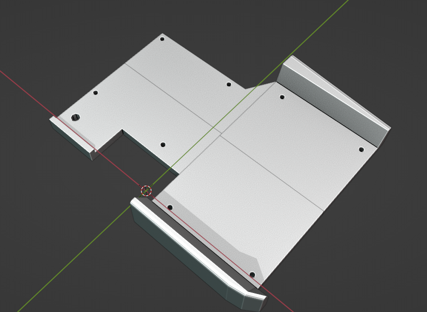 Blender model of fuse box mounting