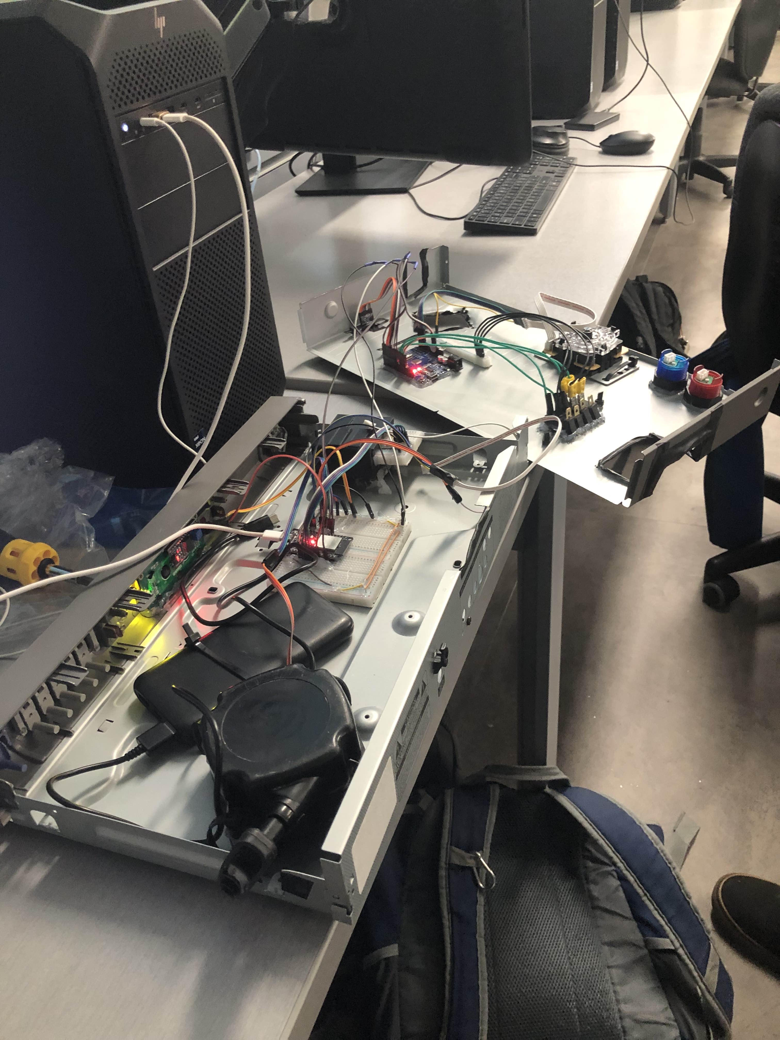 Instrument being tested on desk