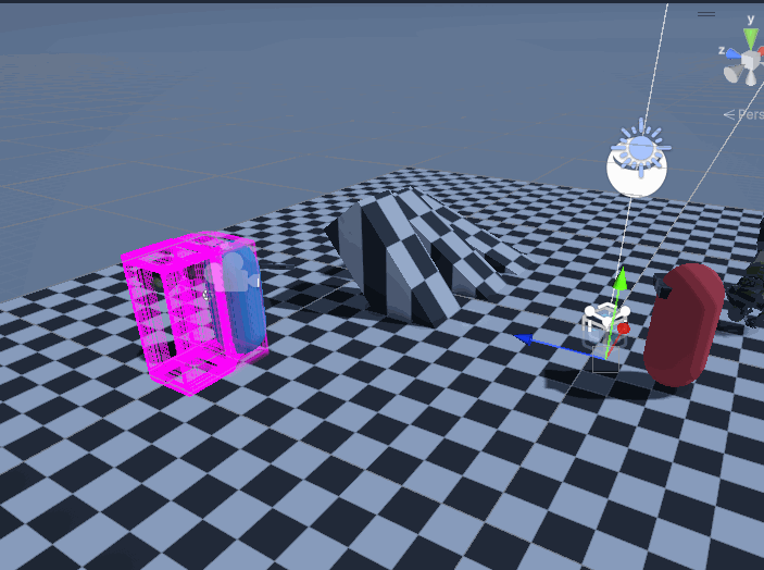 Gif showing debug gizmos of reconciliation in action