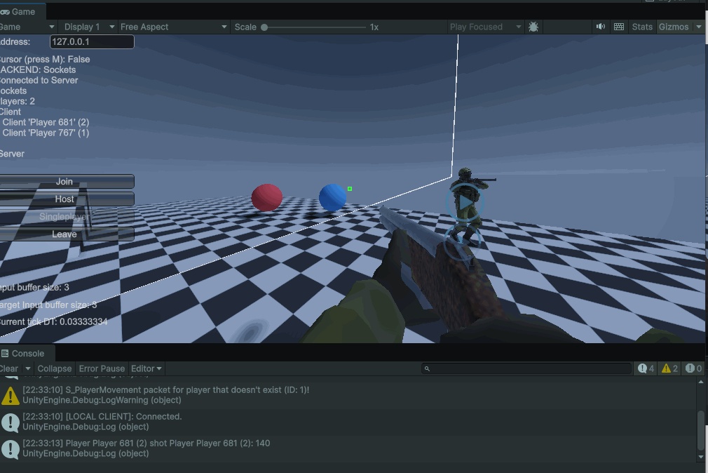 Gif showing hitbox colliders all over the place