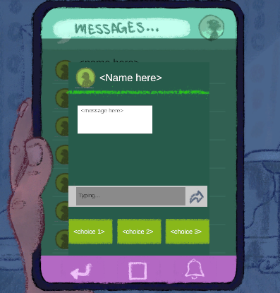 Layout of messages app