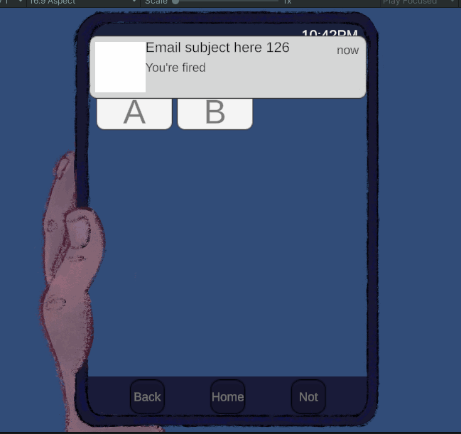 Prototype showing notifications appearing