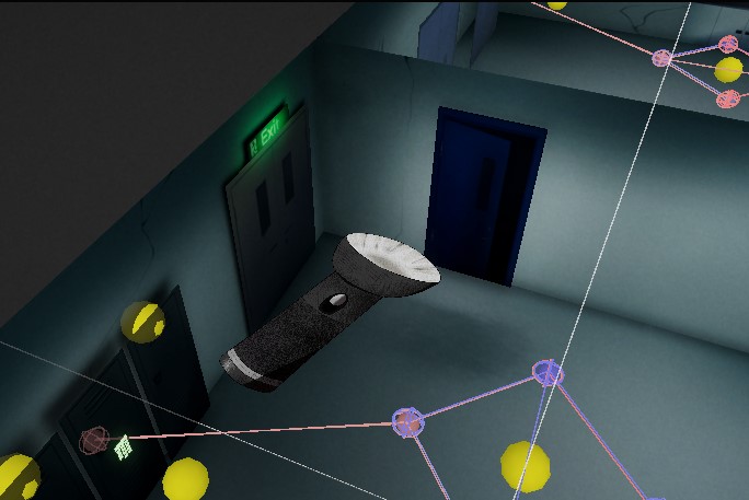 Scene view showing massive flashlight