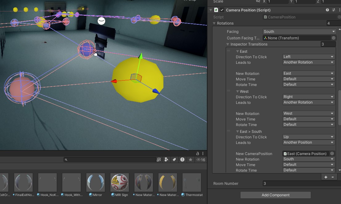 Unity inspector showing camera system
