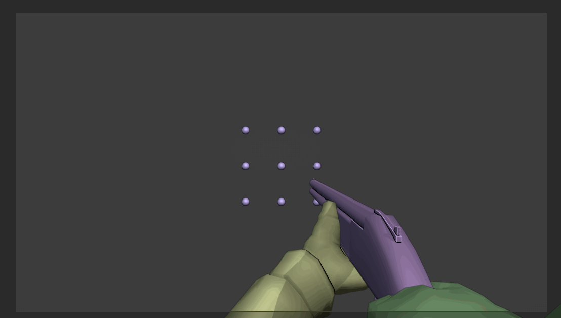 Debug view of a shotgun being animated in blender