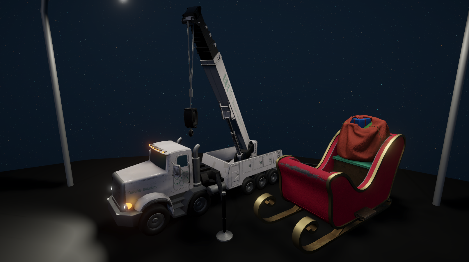 One frame of the final scene in Unity